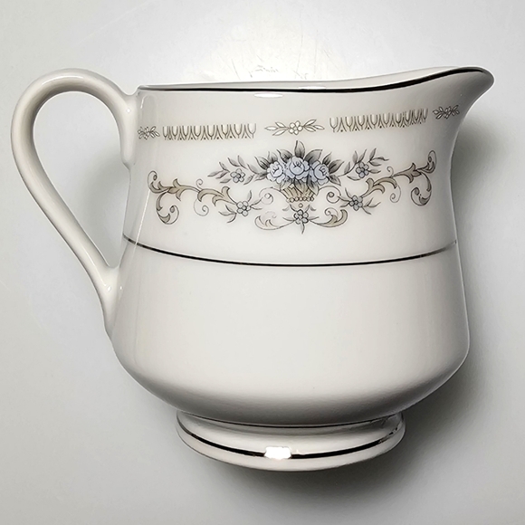 Diane by Fine China of Japan Blue Flower Scrolls - Creamer - Picture 11 of 15